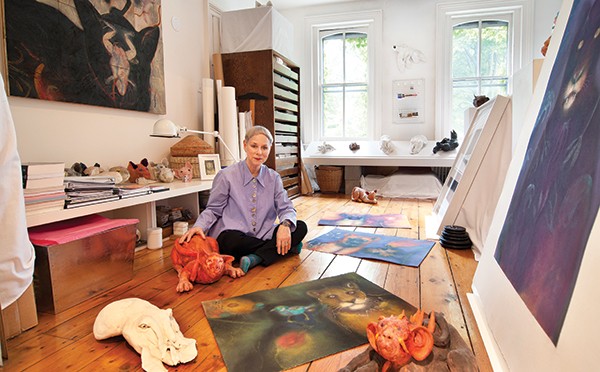 Harrison in her second-floor studio.