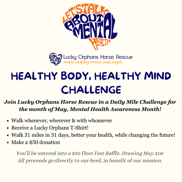 Healthy Body, Healthy Mind Challenge with Lucky Orphans Horse Rescue