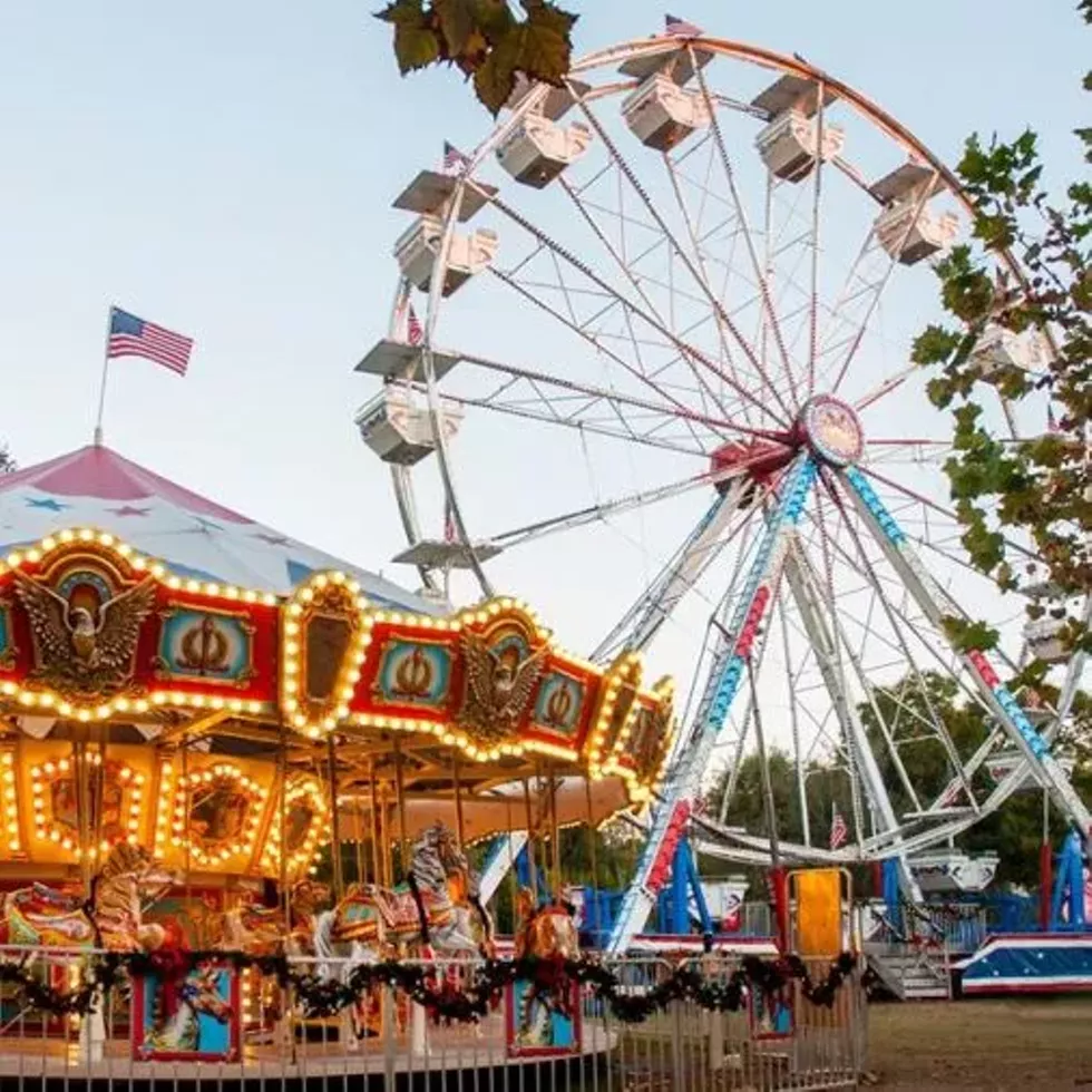 The carnival midway features rides for all ages.