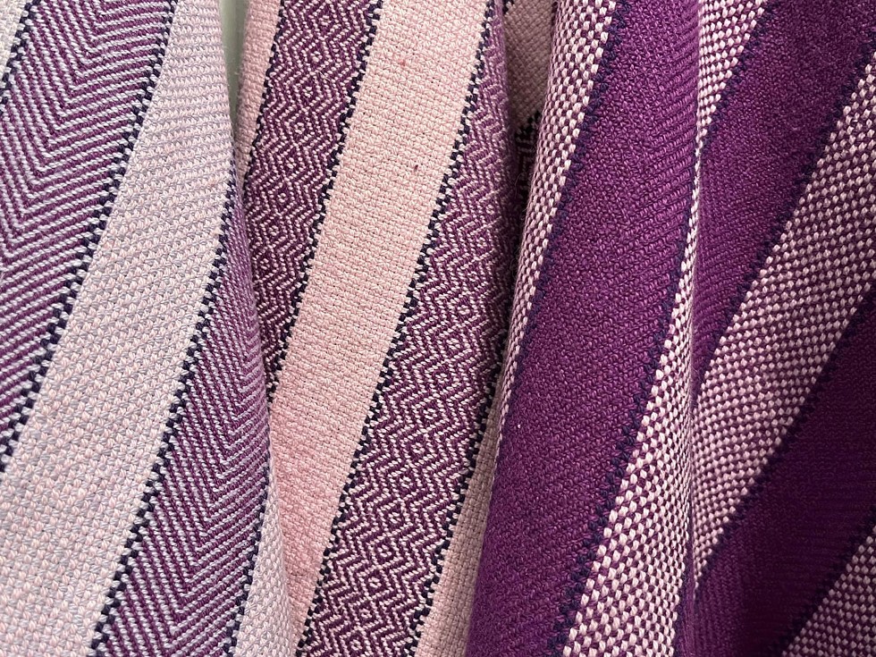 Close-up of handwoven towels by Megan MacBride