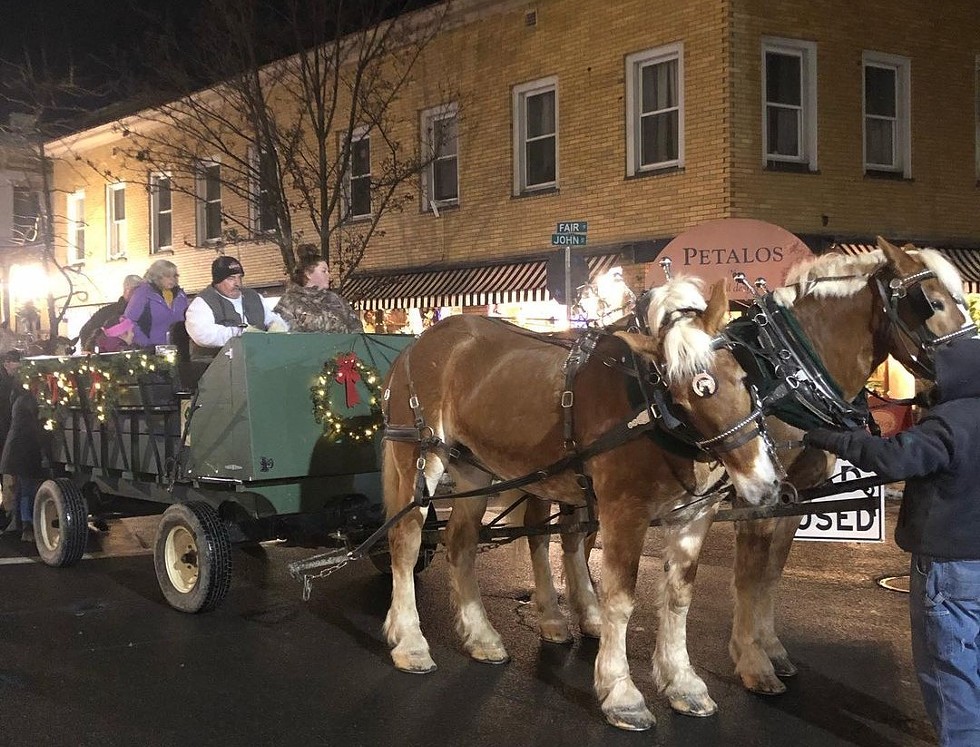 Horse-drawn carriage ride at Uptown Kingston's annual Snowflake Festival.