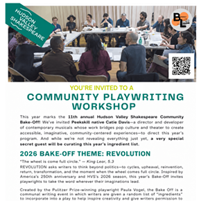 Image: Hudson Valley Shakespeare Community Playwriting Workshop - Bake-Off 2026
