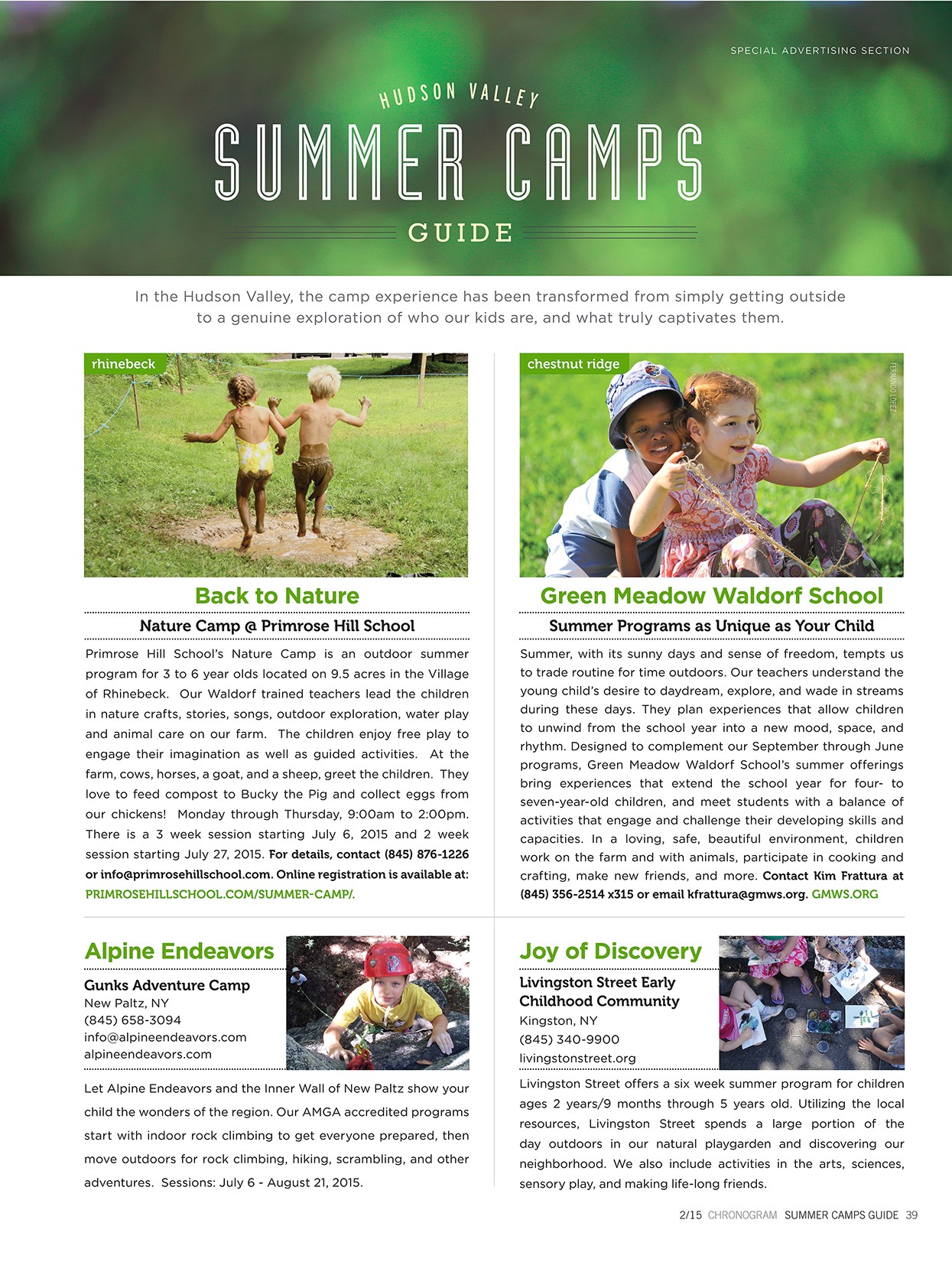 Hudson Valley Summer Camp Guide 2015
