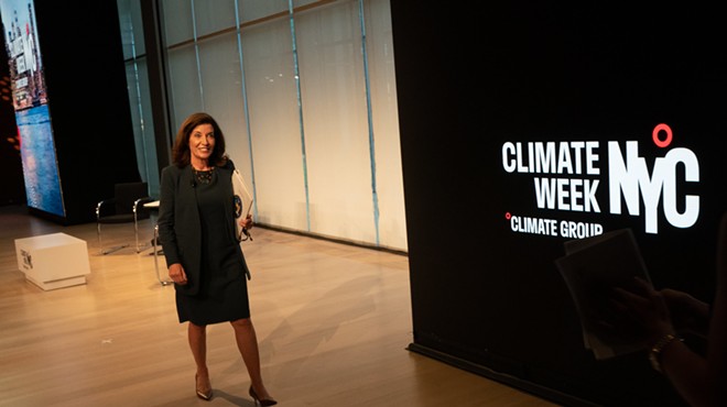 Governor Kathy Hochul after delivering remarks at the Climate Week opening ceremony in New York City.