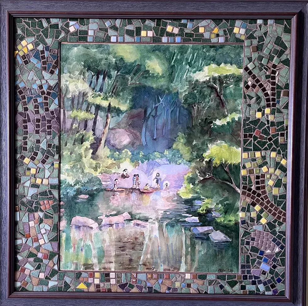 Watercolor by Bob Serota, Mosaic by Pamela Serota