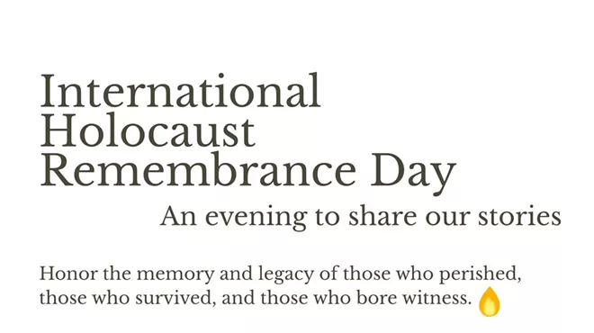 Image: International Holocaust Remembrance Day - An Evening to Share Our Stories