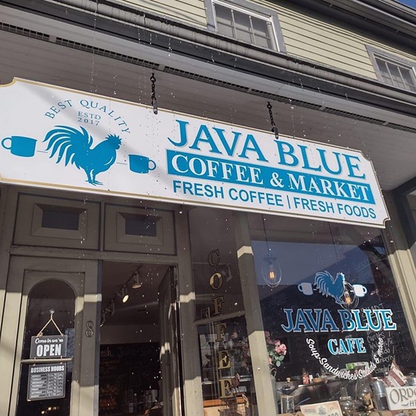 Java blue coffee and market