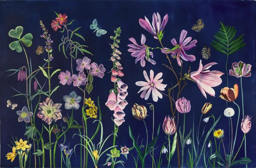 Picturesque Botany, Julia Whitney Barnes, watercolor, ink, gouache, and cyanotype on paper, 2025