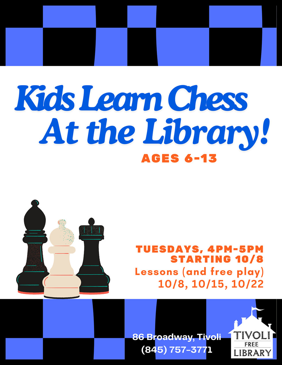 Kids learn chess at the library!