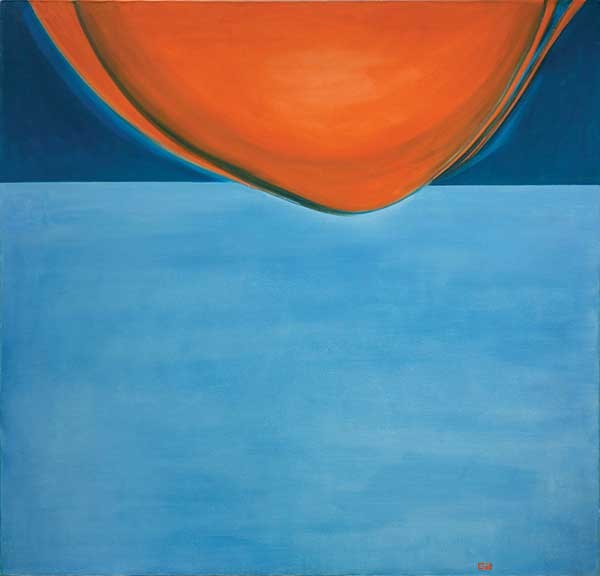 “...Let there be a firmament in the midst of the waters, and let it separate the waters from the waters.” (The Breaking of the Waters). Cynthia Harris-Pagano, oil painting, 50” X 52”, 1971.
