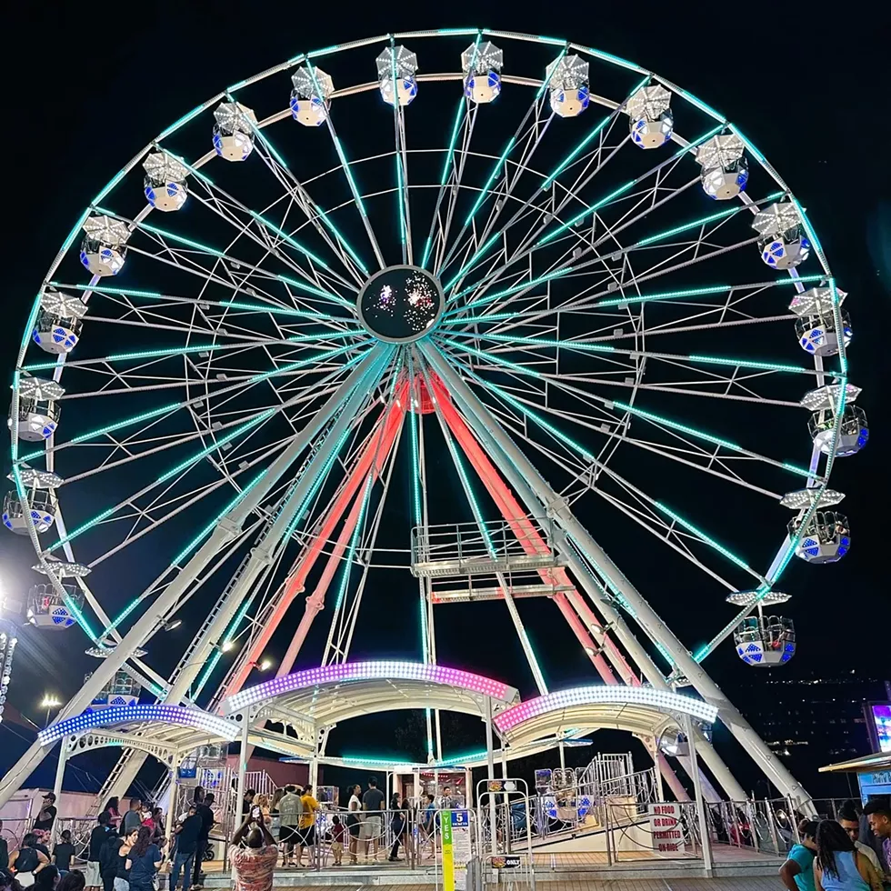Family-friendly rides include The Wheel, Long Island's largest Ferris wheel at 110' tall.