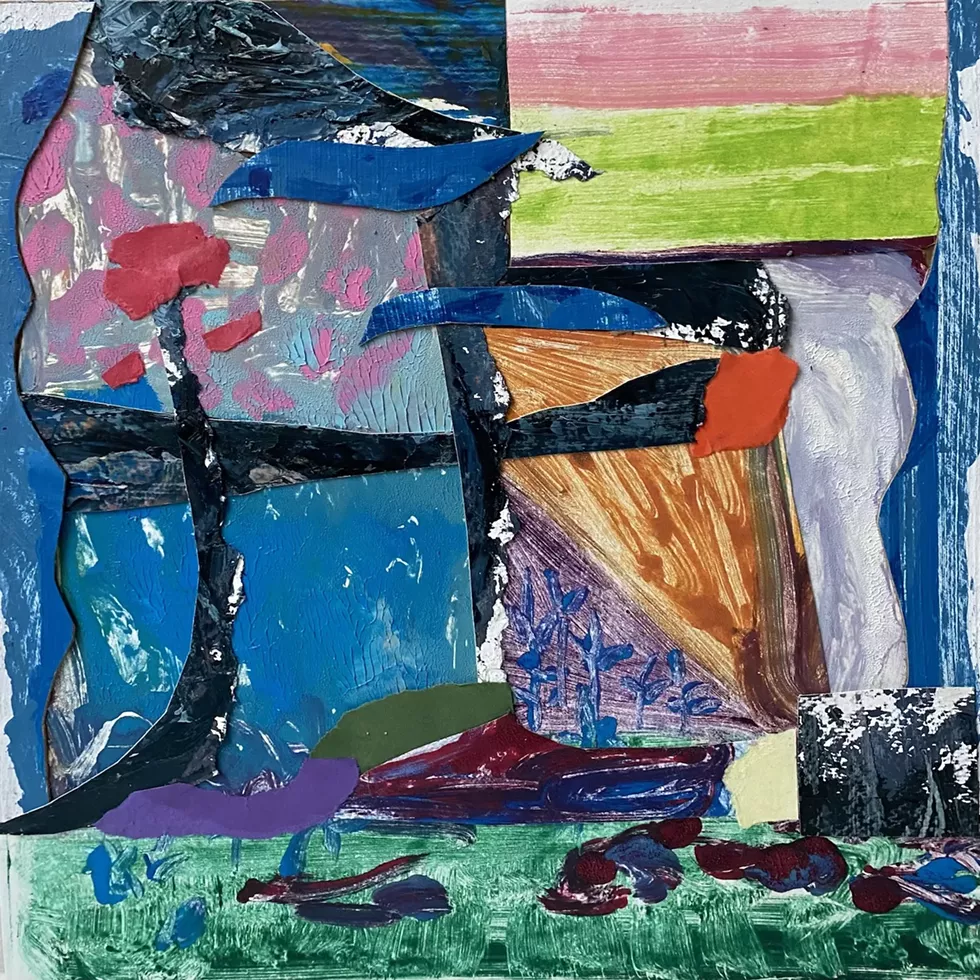 Mount Matisse, 2021. Collage, 20x16" framed.