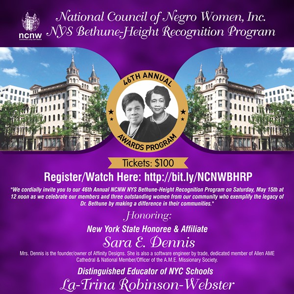National Council of Negro Women, Inc. NYS Bethune-Height Recognition Program