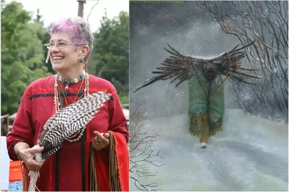 Judith Boggess with Absarokee Sparrow Hawk Woman