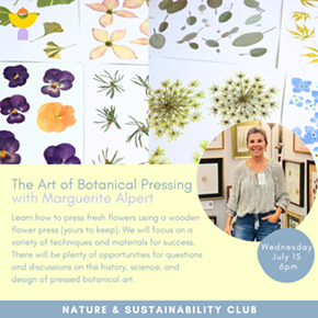Image: Nature & Sustainability Club: The Art of Botanical Pressing with Marguerite Alpert