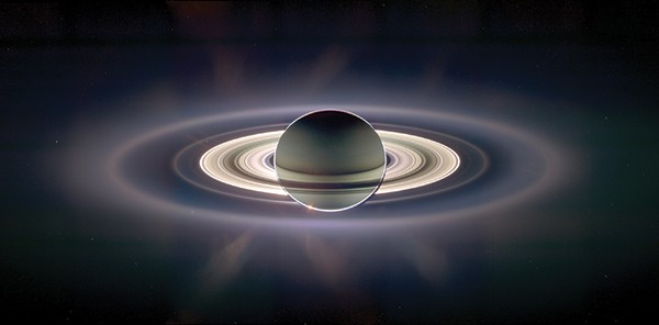Night side of Saturn.