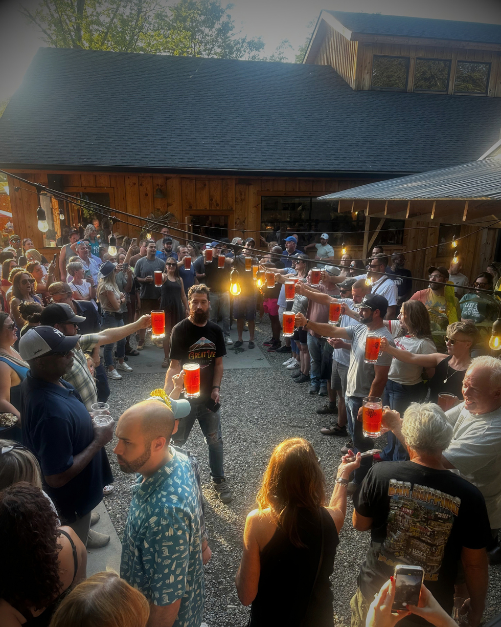 Stein Hoisting Contest at RMV Cellars. A Great Life Brewing Production