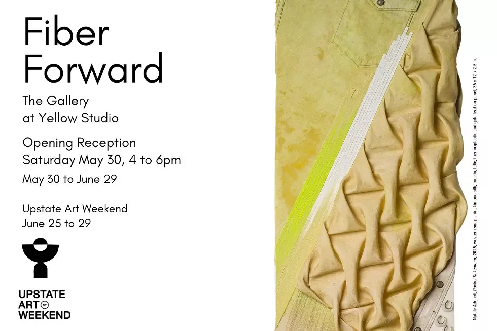 Exhibition graphic for Fiber Forward at The Gallery at Yellow Studio
