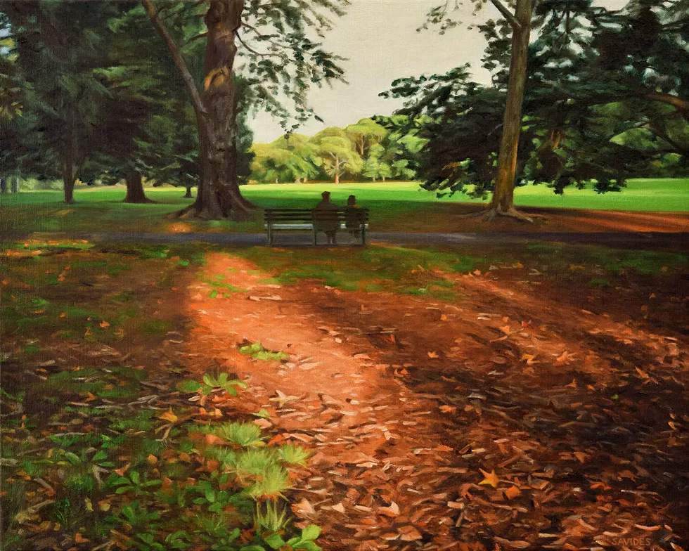 Nick Savides, Light through the Trees - Prospect Park, 2023, Oil on linen, 16 x 20"