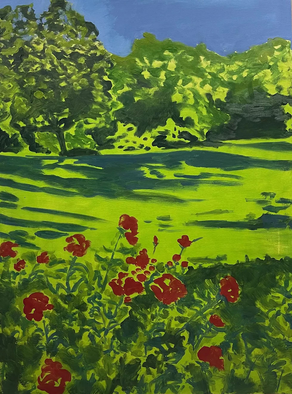 Katharine Dufault, "Peonies" (2025), Oil on cradled wood panel, 40 x 30 inches