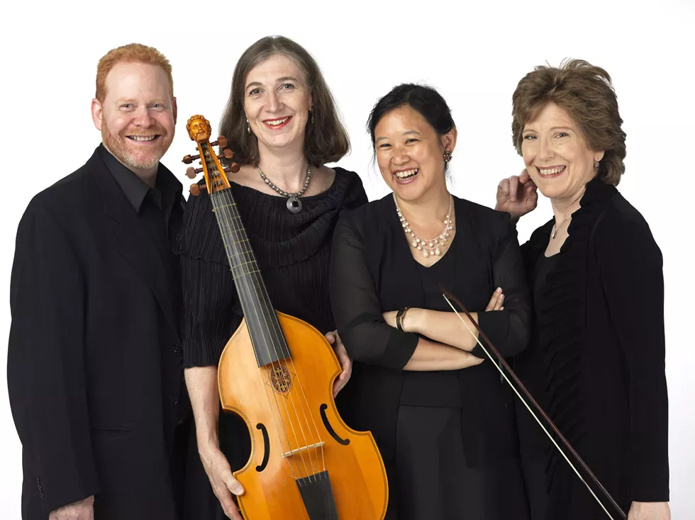 Parthenia Viol Consort: Lawrence Lipnik, Rosamund Morley, Beverly Au, and Lisa Terry (left to right)..