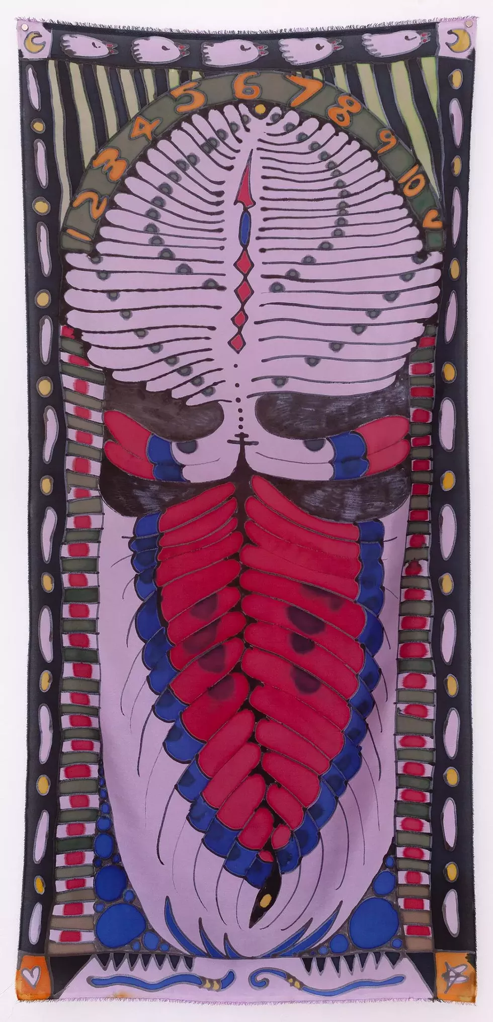 Benedict Scheuer, Meditation on August 31, 2022, 2022, hand dyed 8mm Habotai silk, 45 x 22.5 in