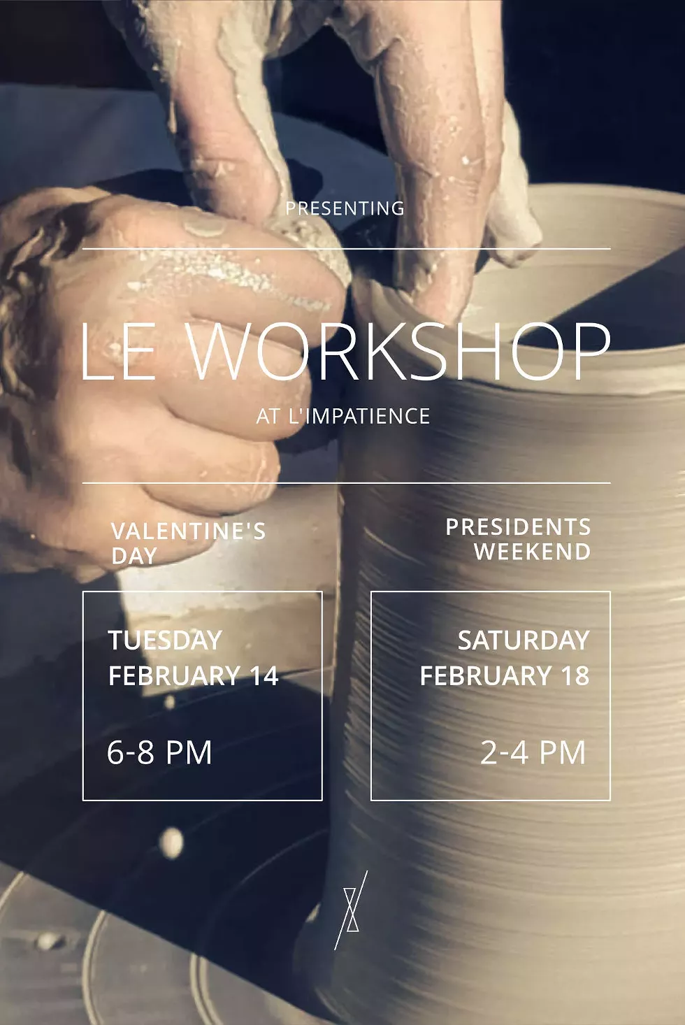 Pottery workshops at L'Impatience
