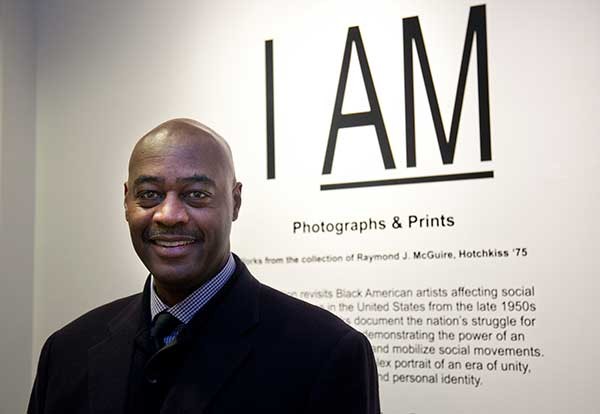 Raymond J. McGuire at the closing reception of the "I Am" exhibit at the Hotchkiss School's Tremaine Gallery on February 2.