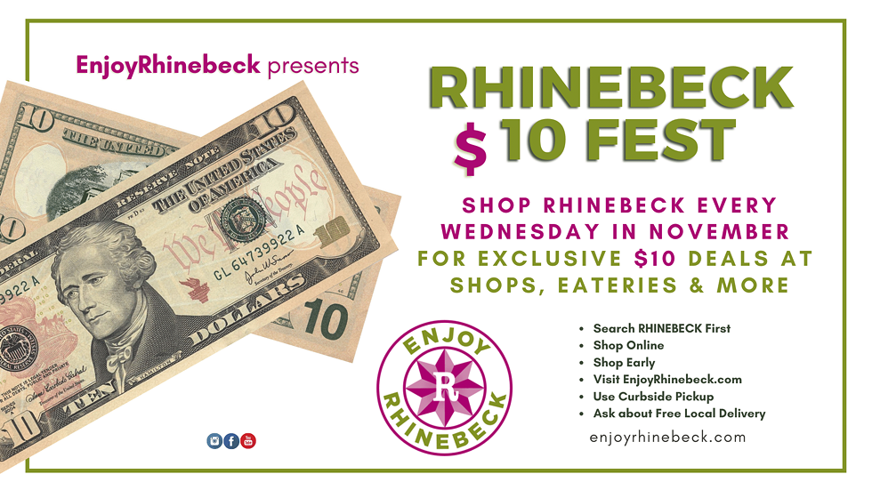 Rhinebeck $10 Fest Shop RBK Every Wed In Nov for exclusive $10 deals!