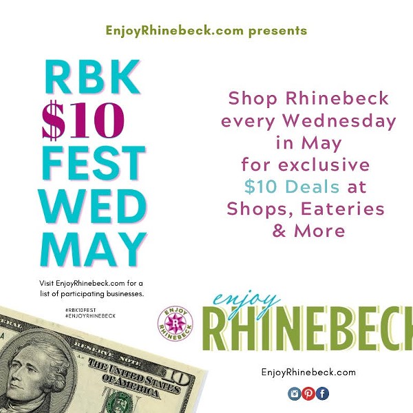 Shop Rhinebeck every Wed in May for $10 Deals-Support Locally Owned Businesses