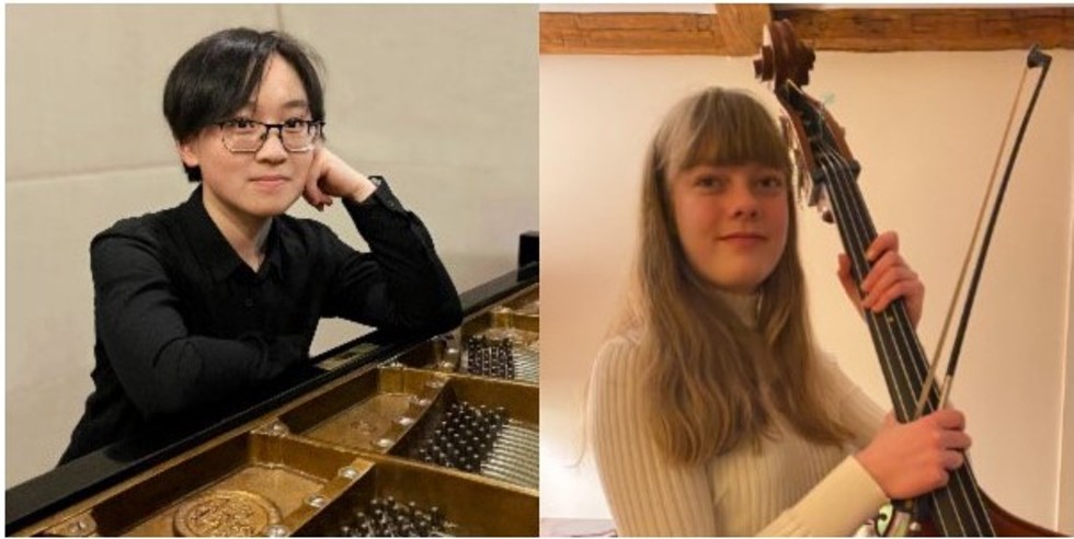 pianist Robin Wang (left) and bassist Grace Winters (right)