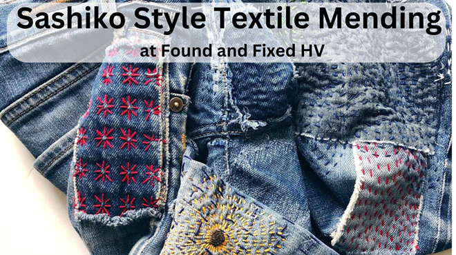 Image: Sashiko Style Textile Mending