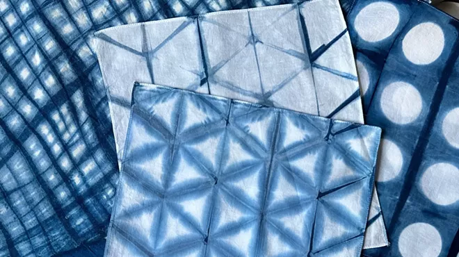 Image: Shibori; folding, clamping, and pole-wrapping Workshop