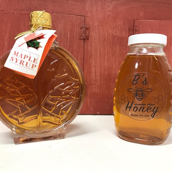 Local syrup and honey for sale!