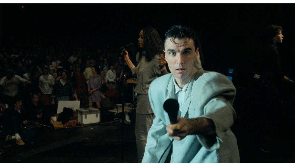 David Byrne leads the band and special guests on stage in a concert film for the ages.