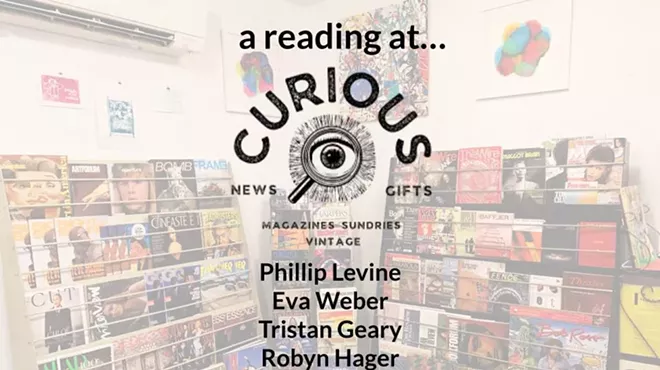 Image: Summer Solstice Happy Hour Readings at CURIOUS with Philip Levine, Eva Weber, Tristan Geary & Robyn Hager