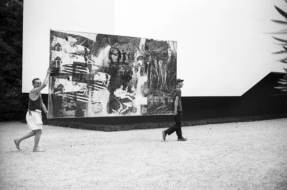 Robert Rauschenberg's work heads to the gallery in the Venice Biennale.