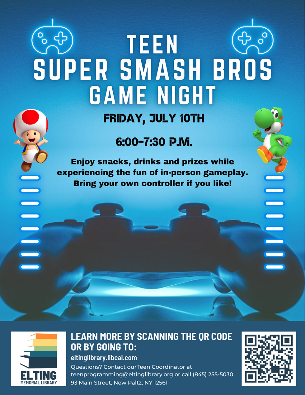 Teen Super Smash Bros Competition at Elting Library