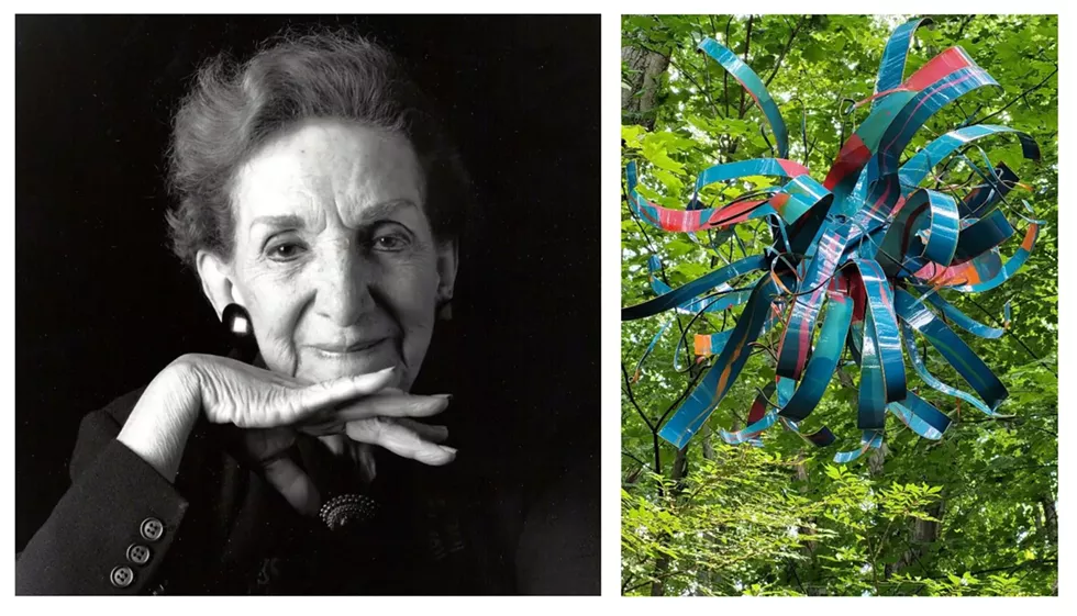 Dorothy Gillespie & Starburst sculpture aerial view