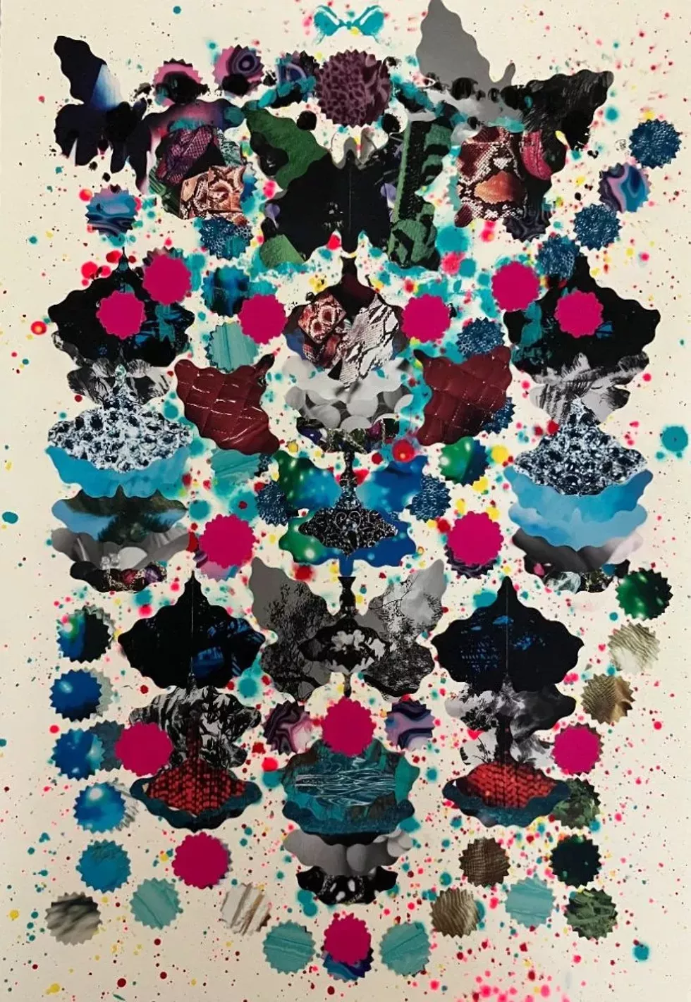 Betsy Friedman, Ginko Butterfly, 2018, acrylic, collage on Arches paper, 15 x 22 inches