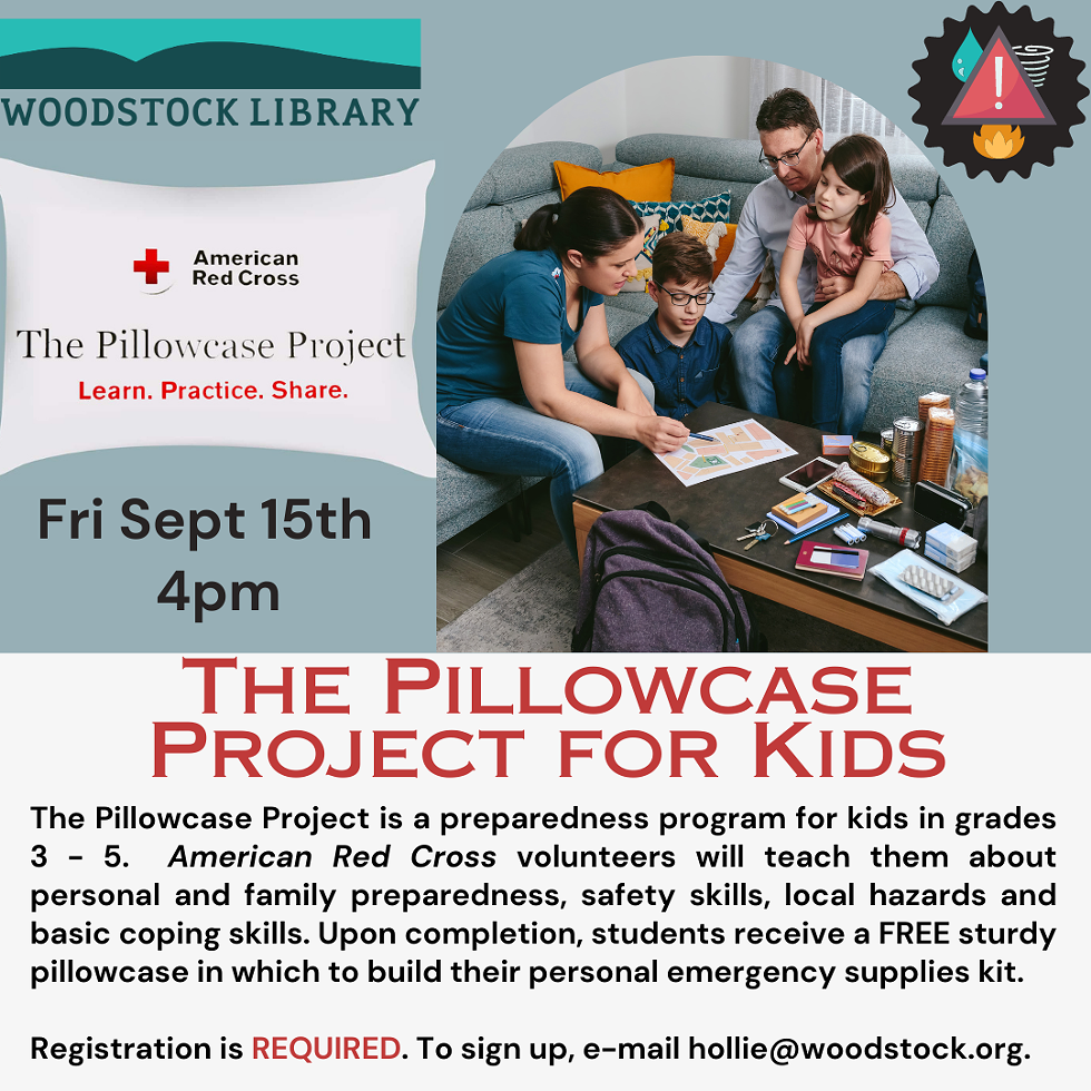 Photo of flyer for The Pillowcase Project for Kids event