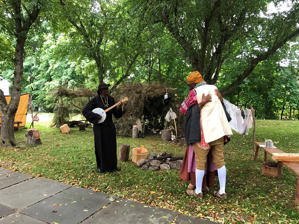 Reenactment at a Pinkster Celebration at Schuyler Mansion, 2023.