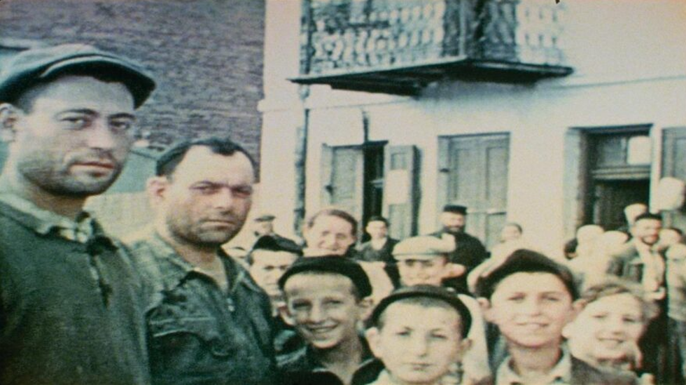 Residents of the Polish village of Nasielsk, captured in a 1938 amateur video by David Kurtz before the Holocaust.