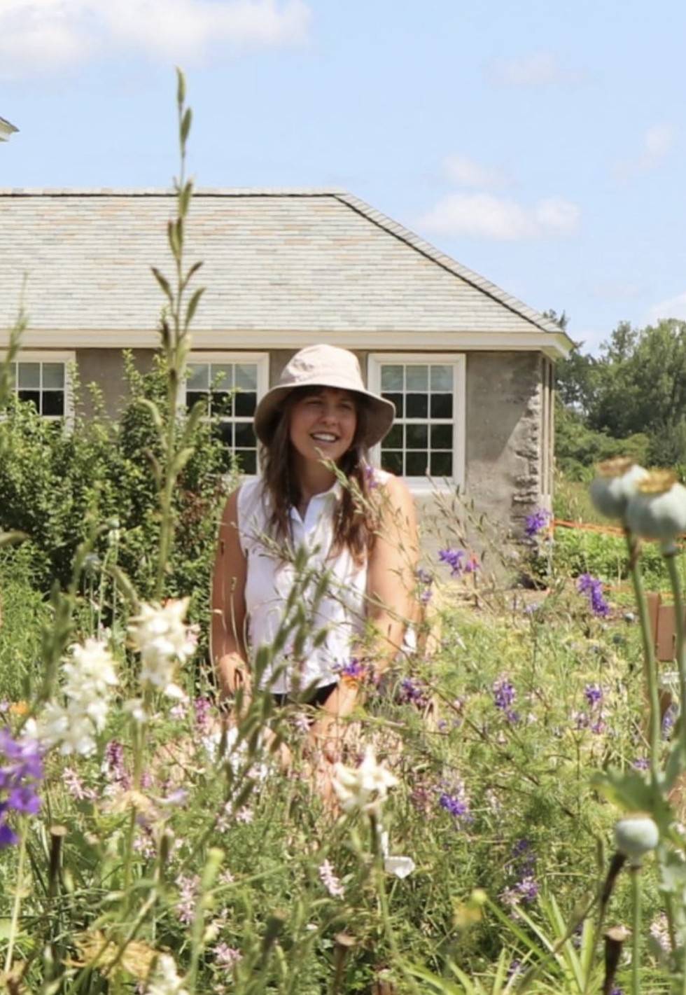 Becky Iasillo in the Healing Gardens at Churchtown Dairy