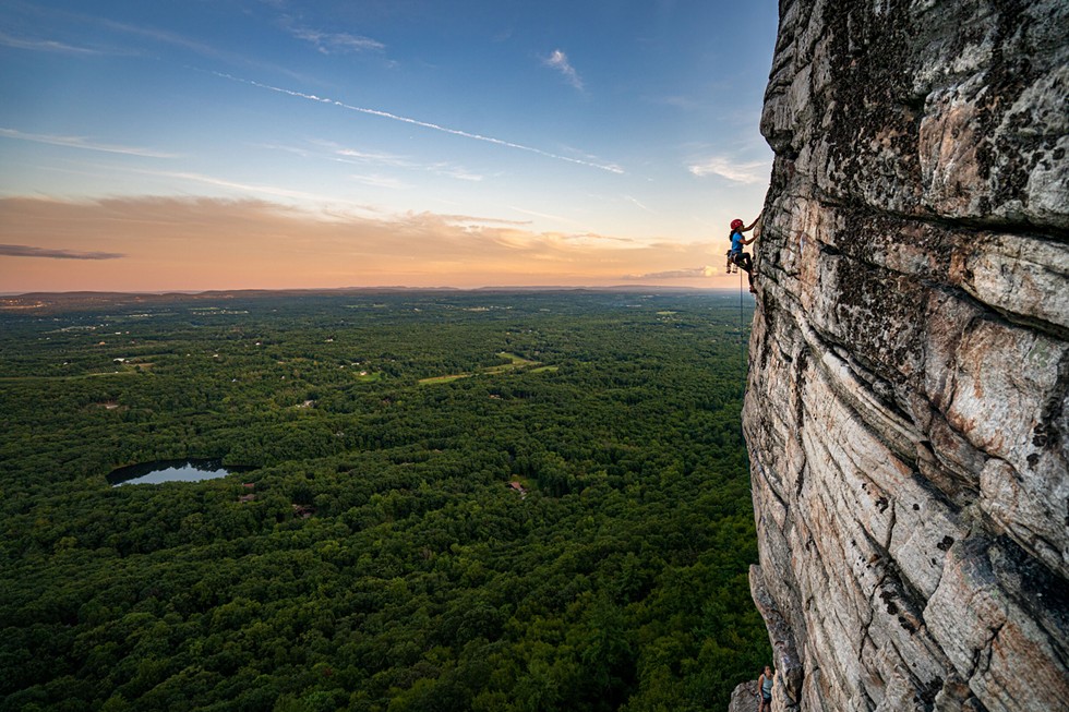 Climber Gowri Varanashi tackles the High Exposure route (5.6 rating) in the Gunks, one of the most classic routes in all of American climbing. Its historic first ascent was back in the time of WWII by Fritz Wiessner and Hans Krauss.