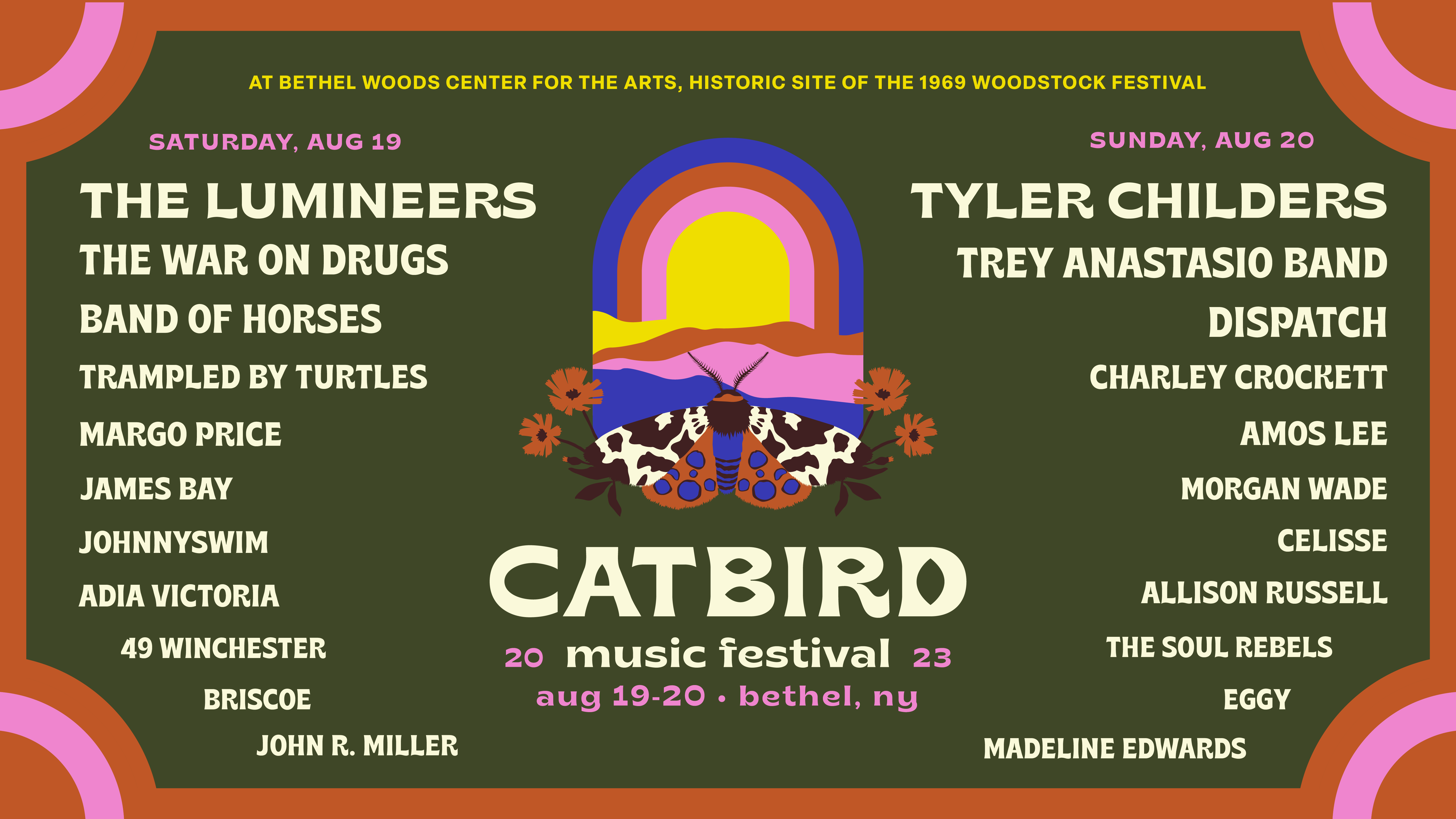 The Inaugural Catbird Music Festival Comes to Bethel Woods August 1920