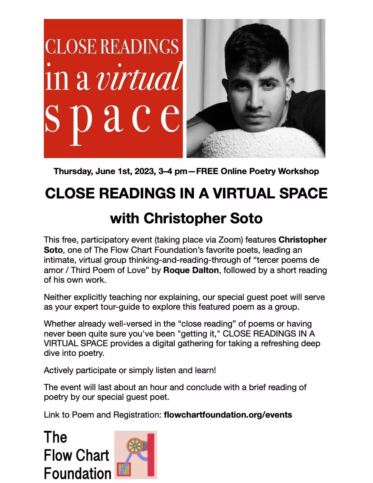 CLOSE READINGS IN A VIRTUAL SPACE with Christopher Soto: Free Virtual Poetry Workshop - Vimarsana News