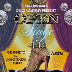 Image: Unicorn Bar + Drag Academy present: OPEN STAGE