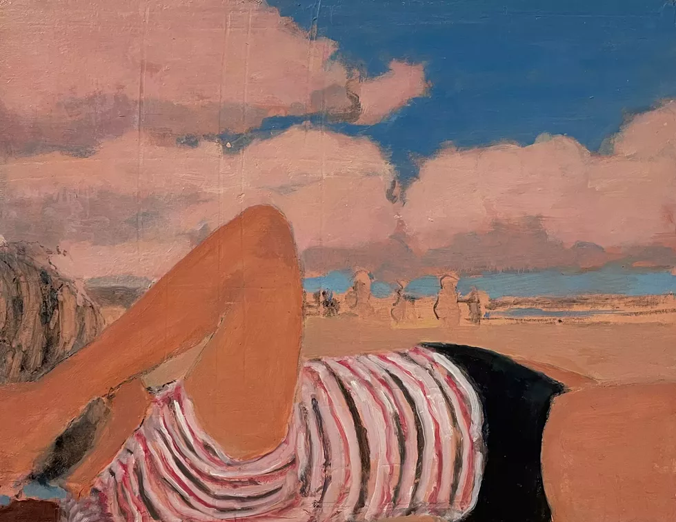 David Konigsberg, 4:45, 2022, oil on skim-coated canvas mounted on panel, 12 x 16 inches