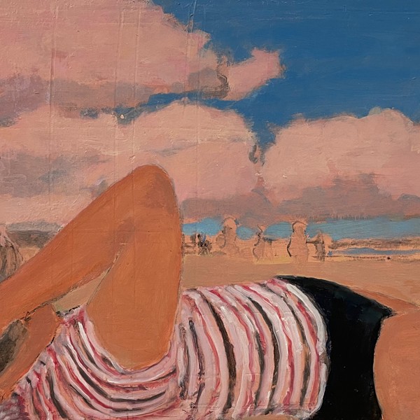 David Konigsberg, 4:45, 2022, oil on skim-coated canvas mounted on panel, 12 x 16 inches